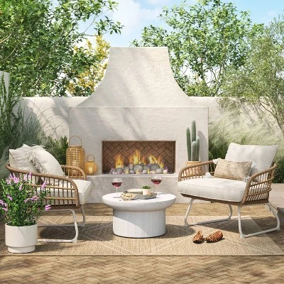 Southport Outdoor Patio Chair with Metal Legs, Club Chair Natural/White - Opalhouse™ Southport Outdoor Patio Chair With Metal Legs, Club Chair Natural/White - Opalhouse™ -Opalhouse Store GUEST 56884e5e 76c0 4a94 badc 11e14e90e7d1