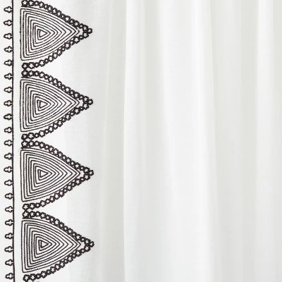 1pc Light Filtering Diamond Border Window Curtain Panel White - Opalhouse™ designed with Jungalow™ 1pc Light Filtering Diamond Border Window Curtain Panel White - Opalhouse™ Designed With Jungalow™ -Opalhouse Store GUEST 6a1227ec a22c 4a58 b5cd ea3e9bda3f45
