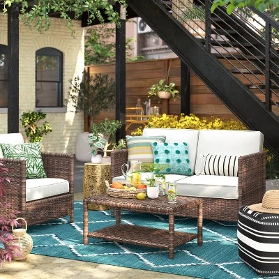 7' x 10' Soft Moroccan Woven Tapestry with Double Knot Fringe Outdoor Rug Teal - Opalhouse™ 7' X 10' Soft Moroccan Woven Tapestry With Double Knot Fringe Outdoor Rug Teal - Opalhouse™ -Opalhouse Store GUEST 7d380799 d346 43fd 870c d989241f86ee