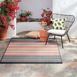 5' X 7' Outdoor Rug Multi Stripe Global Pink - Opalhouse™ -Opalhouse Store GUEST 849a4c76 29c9 486c a953 a03150bdac10