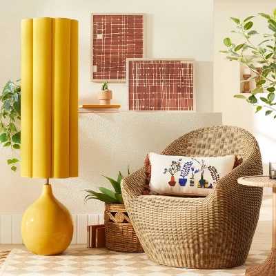 Floor Lamp Yellow Ceramic with Elongated Shade (Includes LED Light Bulb) - Opalhouse™ designed with Jungalow™ Floor Lamp Yellow Ceramic With Elongated Shade (Includes LED Light Bulb) - Opalhouse™ Designed With Jungalow™ -Opalhouse Store GUEST 95b449fe 3e14 4047 9981 8f535191462d