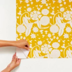 Idris Flower Wallpaper Pharaoh Gold - Opalhouse™ Designed With Jungalow™ -Opalhouse Store GUEST afa3c2c7 d4a3 4da6 989a 5ea8e7d3bc25