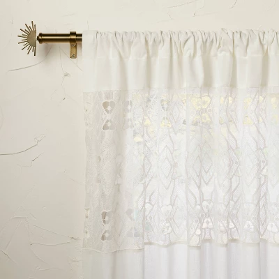 1pc Sheer Banded Geo Macrame Window Curtain Panel White - Opalhouse™ designed with Jungalow™ 1pc Sheer Banded Geo Macrame Window Curtain Panel White - Opalhouse™ Designed With Jungalow™ -Opalhouse Store GUEST e45ca8b5 c8fb 4bcd 9418 e1344d66992c