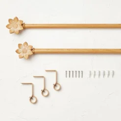 Flower Faux Wood Curtain Rod Natural Wood - Opalhouse™ Designed With Jungalow™ -Opalhouse Store GUEST f708ce89 3ca5 424d 80e2 a01cb7dd58aa